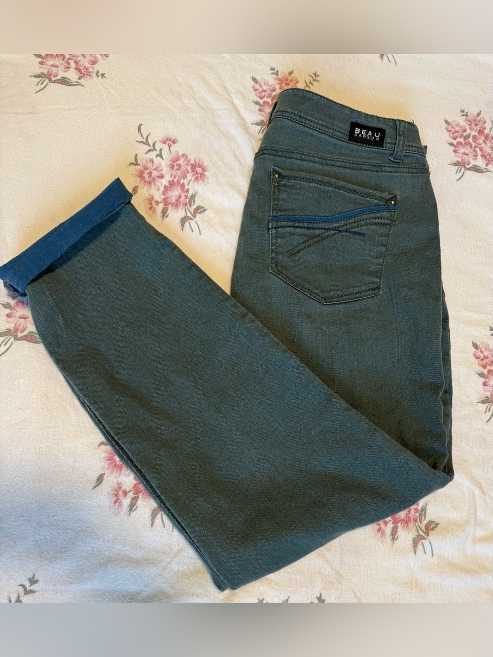 Beau Dawson Olive Green Jeans - Size 12